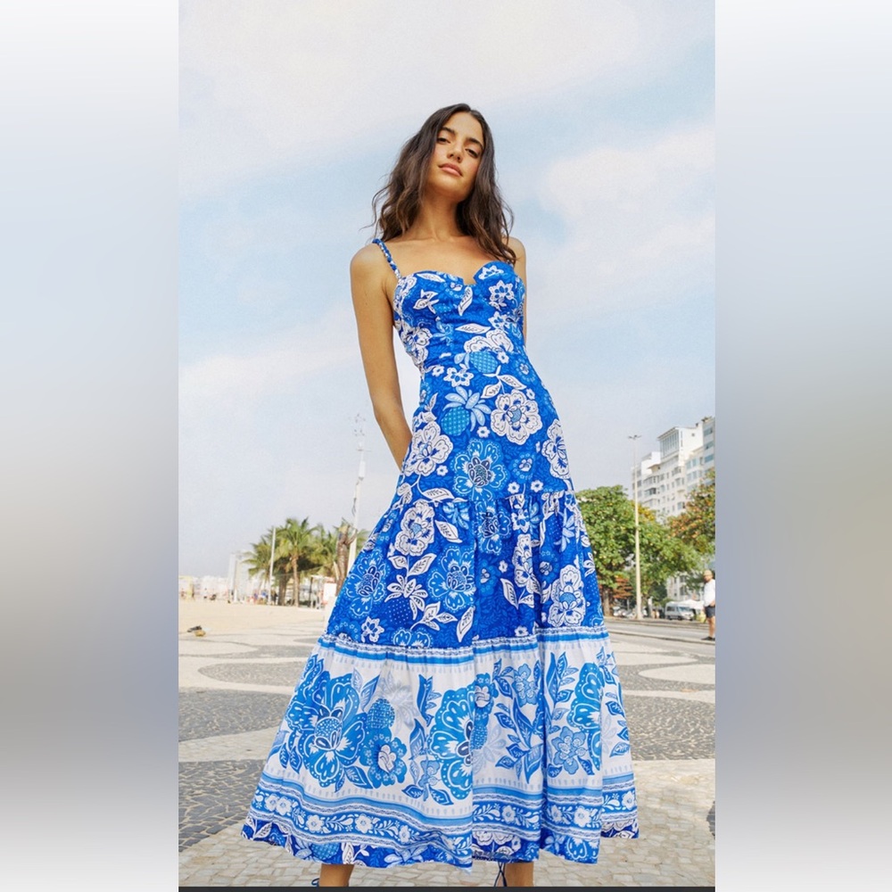 NWT Farm Rio Full of Flowers 
Midi Sundress